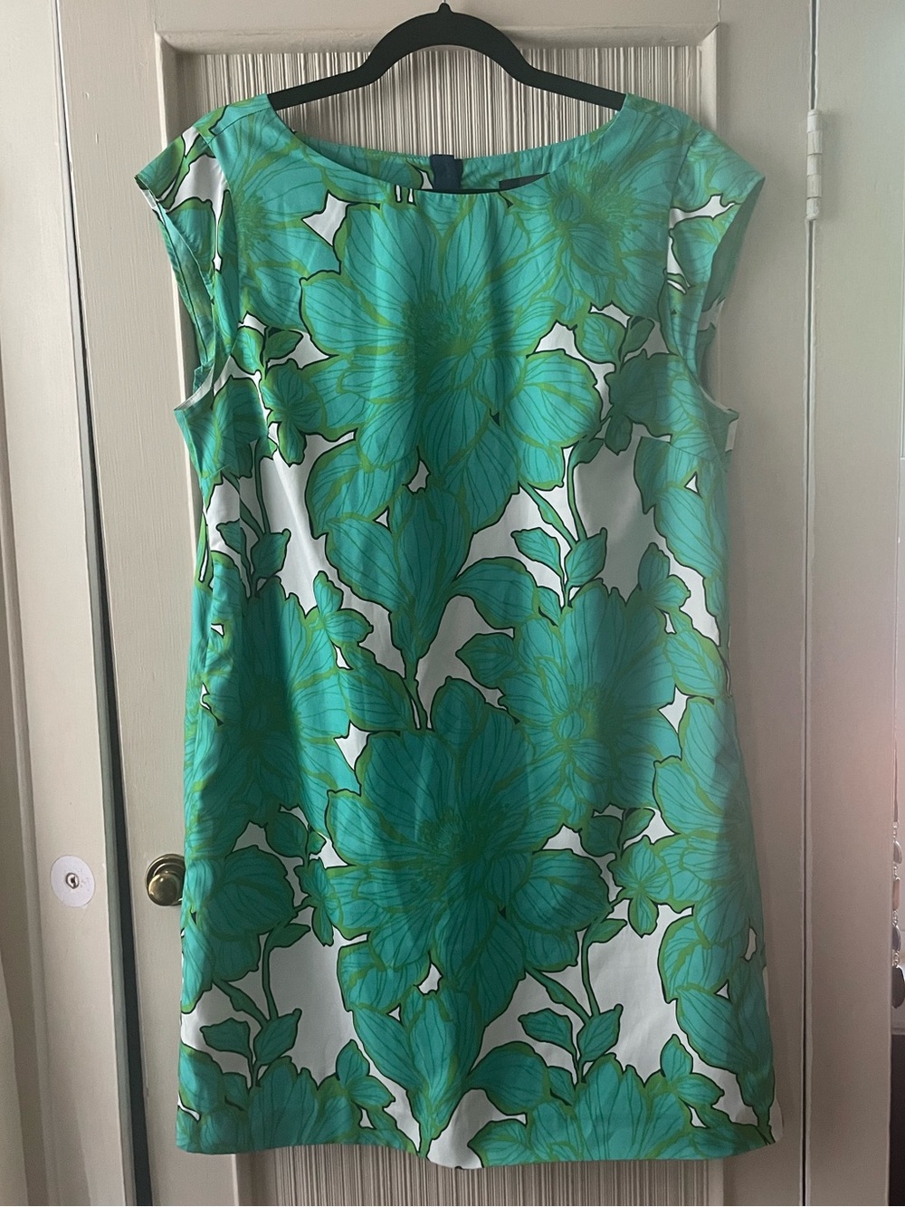 Limited Blue Green Floral Shift Dress - Women's